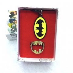 Batman Movie Wholesale Jewelry Hollow Ring And Anime Necklace