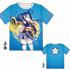 LoveLive Sonoda Umi Blue Short Sleeve Anime T-shirt M L XL XXL