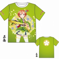 LoveLive Rin Hoshizora Green Short Sleeve Anime T-shirt