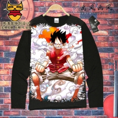 One Piece QMilch Unisex Costume Long Sleeves Cartoon Anime T shirt ( S-XXXL )