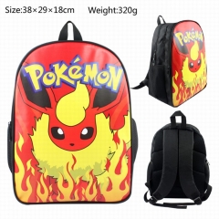 Pokemon Flareon Cartoon School Bag PU Canvas Anime Backpack