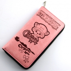 One Piece Tony Tony Chopper Cartoon Cute Pink Purse Anime Long Wallet For Girl