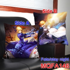Beautiful Girl Arturia Pendragon Fate Stay Night Print Clorful Chair Cushion Soft Two Sides Top Quality Anime Square Holding Pillow 45*45CM