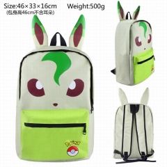 Pokemon Leafeon School Cartoon Bag Canvas Stereoscopic Anime Backpack