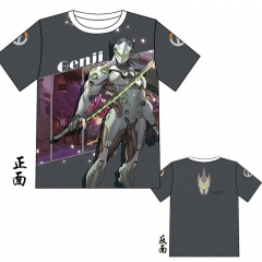 Overwatch Genji Modal Black Short Sleeve Anime T-shirt M L XL XXL