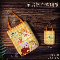 Kobayashi-san Chi no Maid Cartoon Canvas Shoulder Bags Anime Shopping Bag