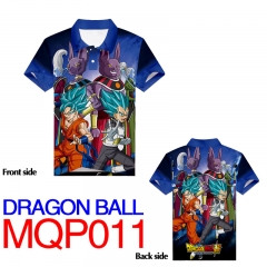 Dragon Ball Z Colorful Fashion Print Collar T Shirts Anime Short Sleeve POLO Shirts