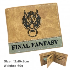 Final Fantasy Cartoon Purse Bi-fold Contrast Color Anime Short PU Wallet 60g