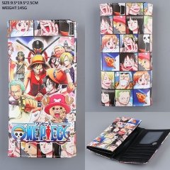 One Piece Cosplay Colorful Cartoon Folding Purse Anime Long Wallet