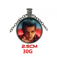 Stranger Things Movie Vintage Charm Jewelry Silver Chain Anime Alloy Necklace 30g