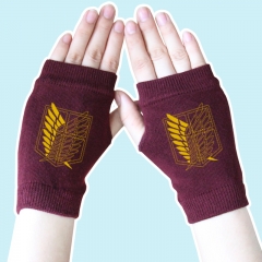 Attack on Titan Golden Wing Cartoon Wine Color Anime Gloves 14*8CM