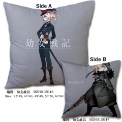 Saga of Tanya the Evil War Style Fiction Two Sides Print Anime Pillow 45*45CM