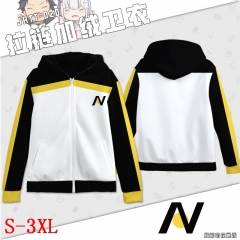 Re: Zero kara Hajimeru Isekai Seikatsu Cartoon Sweatshirts Wholesale Zipper Thick Black and White Anime Hoodie