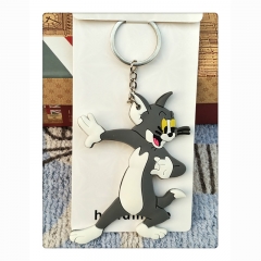 Tom and Jerry Cartoon Pendant Keyring Two-side Printed Anime Keychain