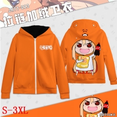 Himouto! Umaru-chan Cartoon Sweatshirts Wholesale Zipper Thick Orange Anime Hoodie
