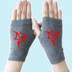 Fate Stay Night Print Patten Comfortable Gray Anime Gloves 14*8CM