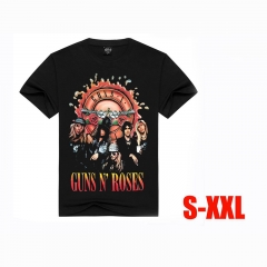 Guns N' Roses Famous Rock Band Cartoon Short Sleeve Anime T-shirt