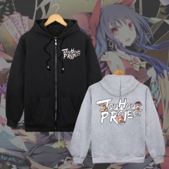 2Colors Touhou Project Long Sleeve Warm Zipper With Hat Anime Hoodie