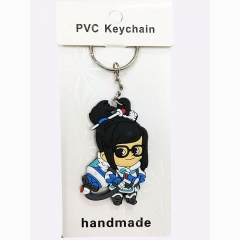 Overwatch Mei Model Figure Pendant Keyring Handmade Anime PVC Keychain