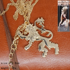 Game of Thrones Cosplay Golden Lion Pattern Pendant Anime Necklace