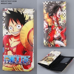 One Piece Cosplay Colorful Cartoon Luffy Folding Purse Anime Long Wallet
