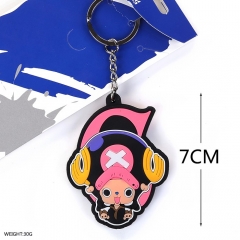 One Piece Anime Chopper Cute Two Side Design Silica gel Keychain