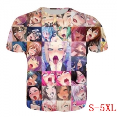 Wholesale Fashion 3D Print Cartoon Colorful Short Sleeve Anime T Shirts