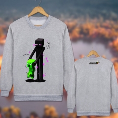 Minecraft Fashion Print Round Necklace Anime Long Sleeve Hoodie