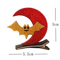 Halloween Bat Moon Hairpin Cartoon Anime Hair Clip Gift For Kids