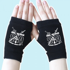 Sword Art Online Game Black Half Finger Anime Knitted Gloves 14*8CM