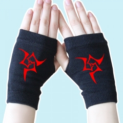 Fate Stay Night Print Patten Comfortable Black Anime Gloves 14*8CM