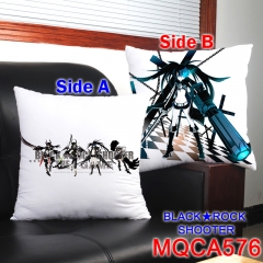 Black Rock Shooter Japanese Fancy Cartoon Comfortable Print Two Sides Anime Pillow 45*45CM