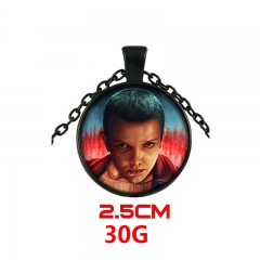 Stranger Things Movie Vintage Charm Jewelry Black Chain Anime Alloy Necklace 30g