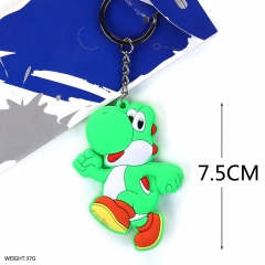 Super Mario Bro Game Cartoon Dragon Two Side Silica gel Keychain