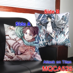 Attack on Titan Cartoon Cosplay Anime Print Two Sides High Quality Pillow 45*45CM