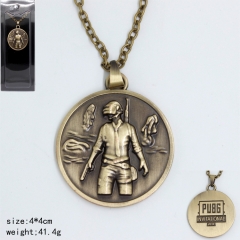 Playerunknown's Battlegrounds Game Round Shape Anime Bronze Color Necklace