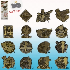 15Designs Japanese Cartoon Detactive Conan Anime Bronze Brooch