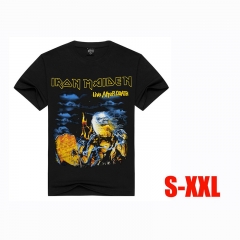 Iron Maiden Cartoon Short Sleeve Wholesale Black Anime T-shirt