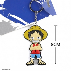 One Piece Cosplay Cartoon Soft Plastic Luffy Pendant Anime Keychain