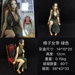 One Piece Boa Hancock Green Dress with Chair Japanese Anime PVC Model Toys Figure