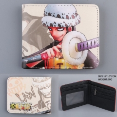One Piece Law Cosplay Cartoon PU Folding Purse Anime Wallet