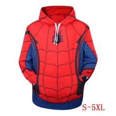 Spider Man Super Hero Cool Style Print Pattern Wholesale Cloth Long Sleeve Warm Anime Hooded Hoodie