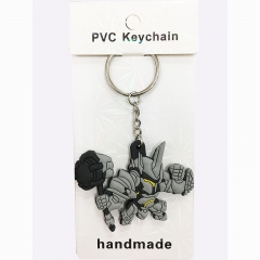 Overwatch Reinhardt Wilhelm Model Figure Pendant Keyring Handmade Anime PVC Keychain