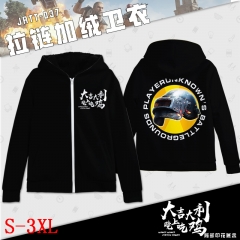 Playerunknown's Battlegrounds Game Sweatshirts Wholesale Zipper Thick Black Anime Hoodie
