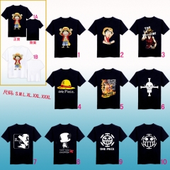 10style One Piece Black Cartoon Clothing Anime T-shirts