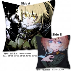 Saga of Tanya the Evil War Style Fiction Two Sides Print Anime Pillow 45*45CM