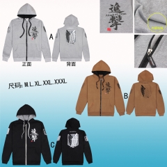 Attack on Titan 3 New Designs To Choose Warm Zipper Anime Hoodie