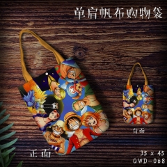 One Piece Japanese Cartoon Canvas Shoulder Bags Anime Shopping Bag