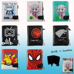 8 Different Design Spider Man Cosplay Purse Anime Wallet