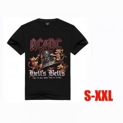 AC/DC Australia Famous Rock Band Cartoon Short Sleeve Anime T-shirt